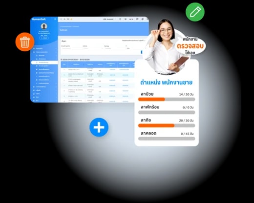 โปรแกรม HR HumanSoft จัดการการทำงาน - Time Management