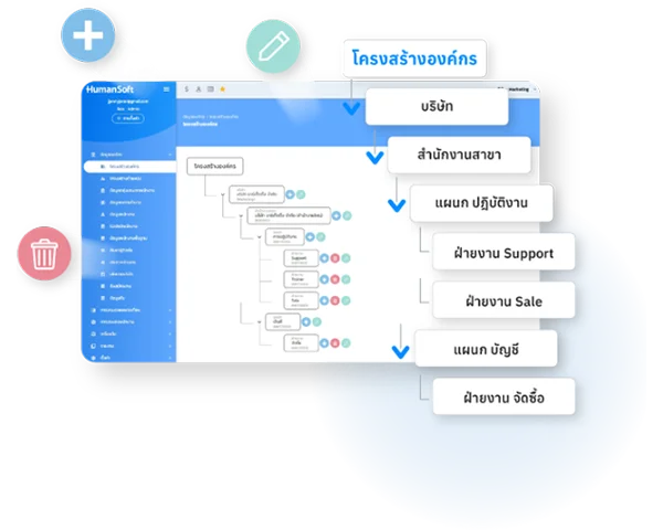 โปรแกรม HR HumanSoft โครงสร้างองค์กร - Organization Structure