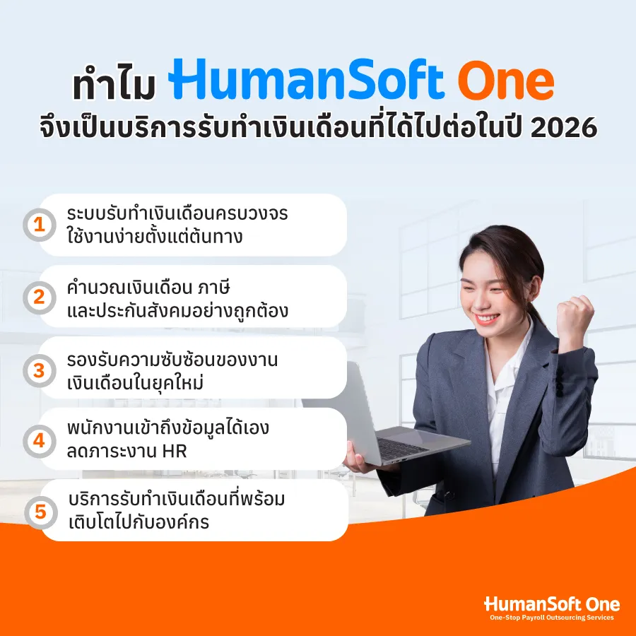 ระบบทำเงินเดือนครบวงจร/คำนวณแม่นยำ/รองรับความซับซ้อน/พนักงานเข้าถึงข้อมูลได้เอง/พร้อมโตไปกับองค์กร