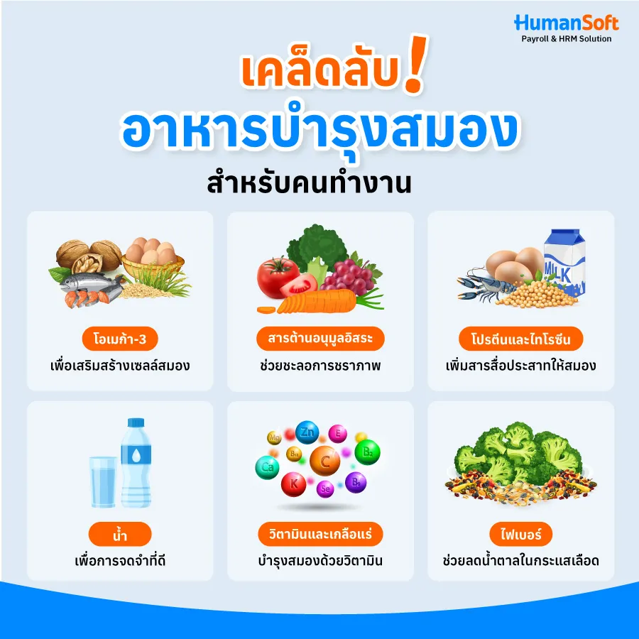 เคล็ดลับสมองไบรท์ คิดไว ไม่เบลอ 6อาหารบำรุงสมองสำหรับคนทำงาน